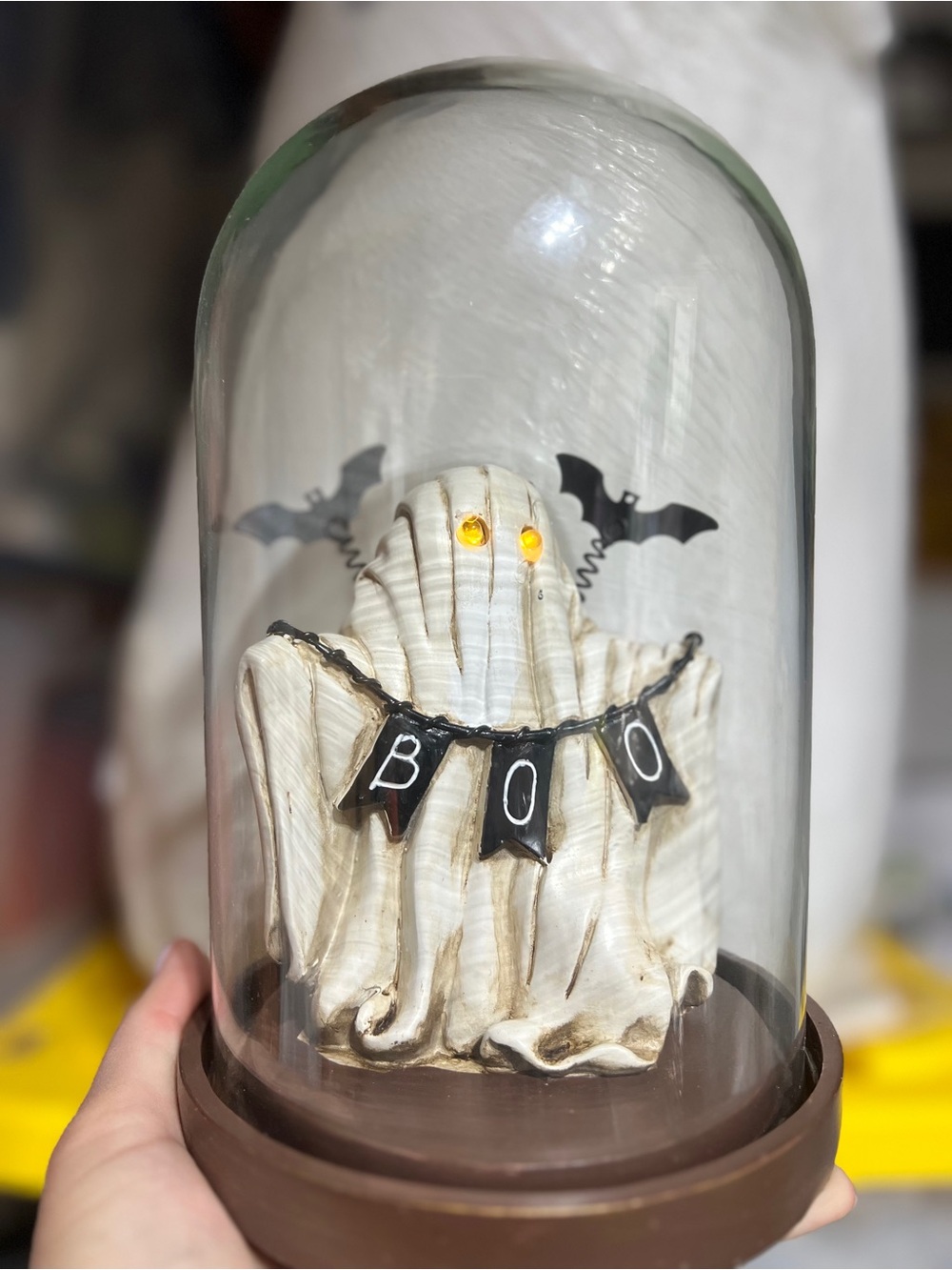 Cutest Halloween Ghost Dome Decor with 'BOO' Banner - White